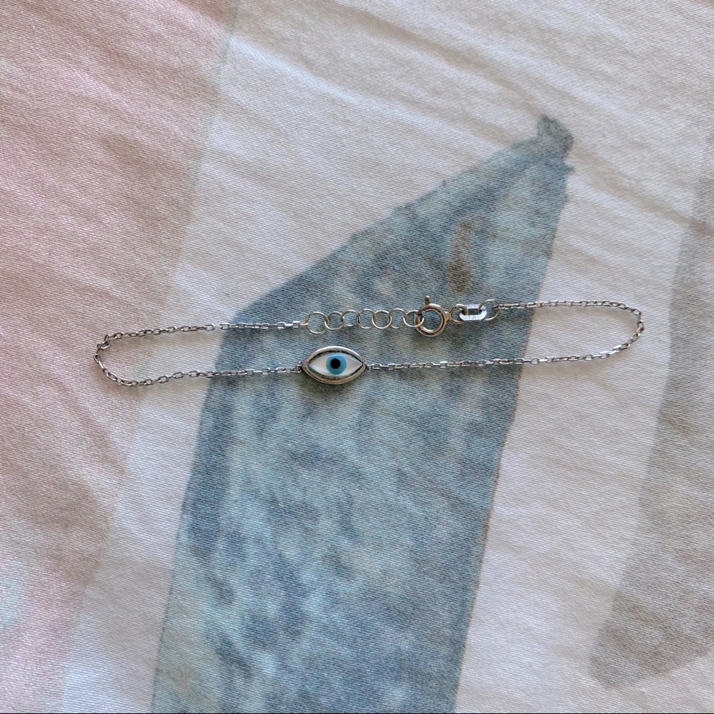 Sterling Silver Greek evil eye bracelet